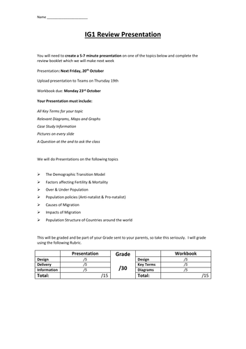 GCSE Geography Review presentation & booklet | Teaching Resources