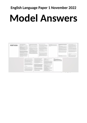 AQA Language Paper 1 November 2022 Model Answers