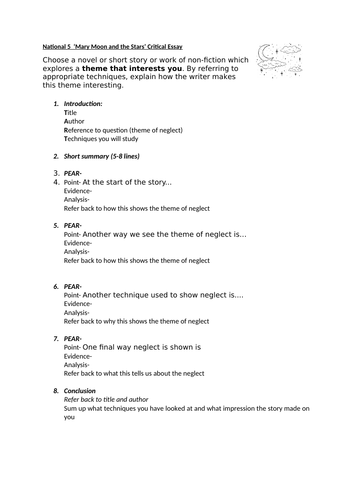 national 5 critical essay grid