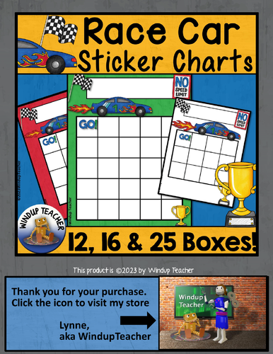 Race Car Sticker Charts Printable Incentive Reward Reproducibles ...