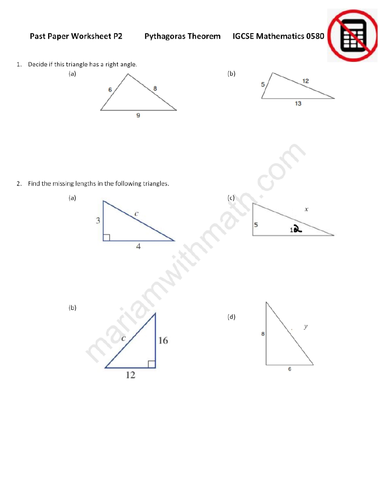 Pythagoras Theorem and Trigonometric Ratios : IGCSE Mathematics 0580 ...