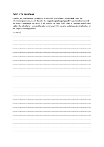 Simple information processing model IGCSE PE Physical Education ...