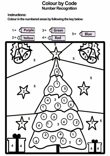 Christmas Tree Number Recognition 1 to 5 | Teaching Resources