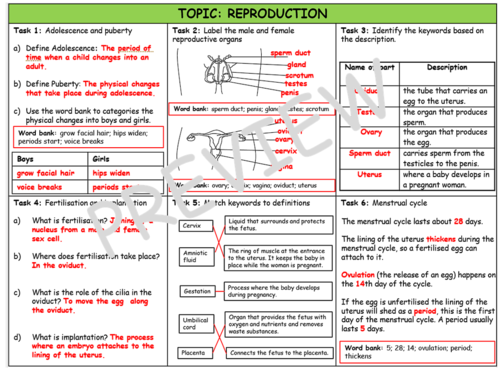 Reproduction assessment | Teaching Resources