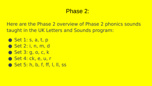 50 mini task phonics/ spellings (phase 2 set 1 - phase 3 set 5 )