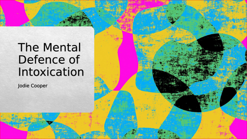 Defence Intoxication lesson Teaching Resources