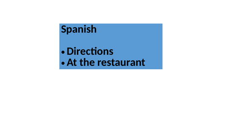 Spanish review - Telling the time, eating out etc