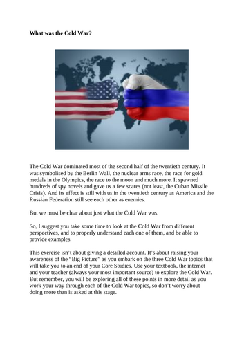 (I)GCSE - Explaining the Origins of the Cold War | Teaching Resources