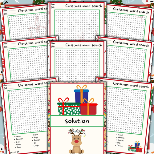 Christmas Word search game | Winter puzzles - activities | worksheets k ...