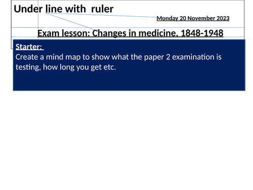 iGCSE Edexcel History Medicine exam lesson, model answers, exam map ...