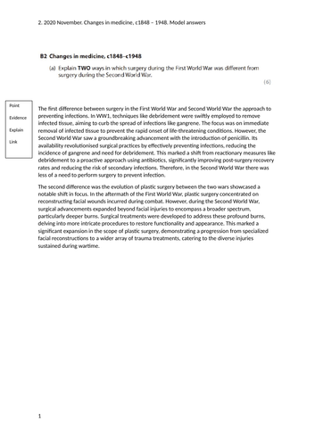 iGCSE Edexcel History Medicine exam lesson, model answers, exam map ...
