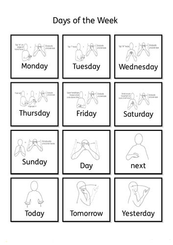 Days of the week Makaton Signs Teaching Resources Days of the week Makaton Signs Teaching Resources