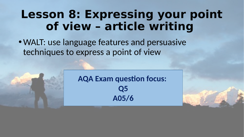 Expressing your point of view  assessed writing