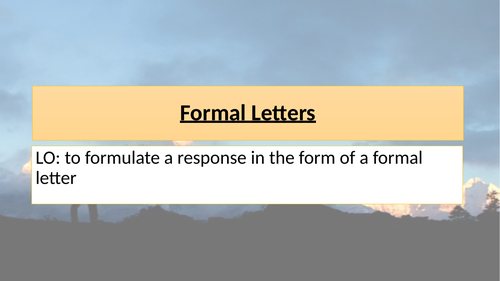 Formal Letters