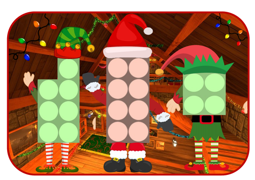 Numicon elves, santa and tree