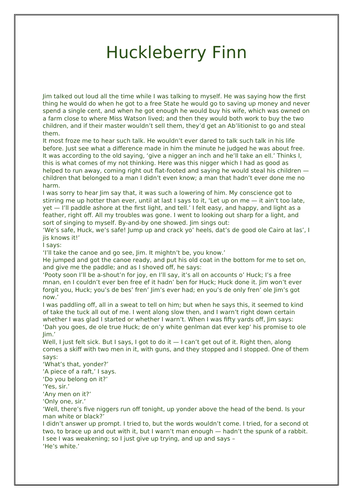 Huckleberry Finn | Teaching Resources