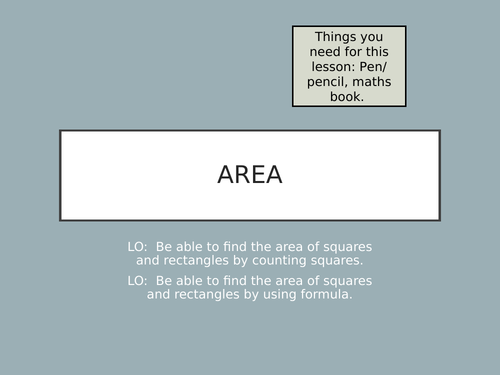 Introduction to Area | Teaching Resources