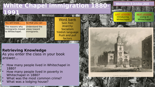 Whitechapel 1888-1891: Immigration, Push & Pull Factors – GCSE History ...