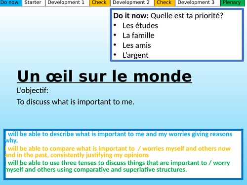 Point de depart (Un œil sur le monde) Module 8