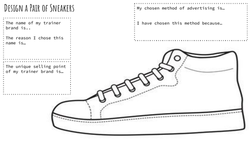 Design A Pair Of Sneakers Trainers Challenge Teaching Resources