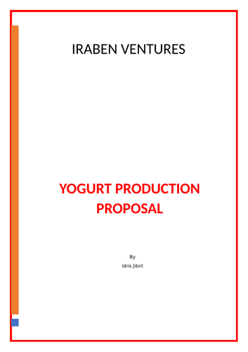 yoghurt production business plan pdf