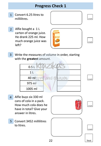 Volume and Capacity Workbook - Level 1 Functional Skills Maths ...