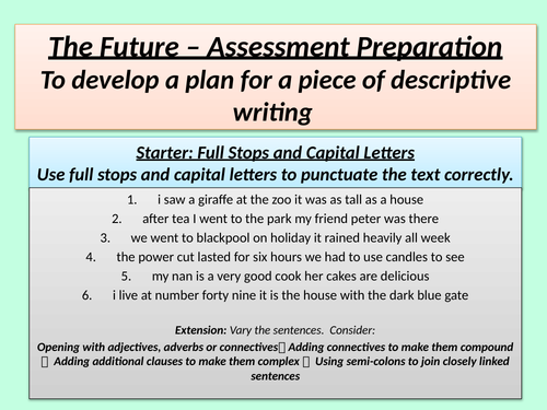 Dystopia Creative Writing Assessment