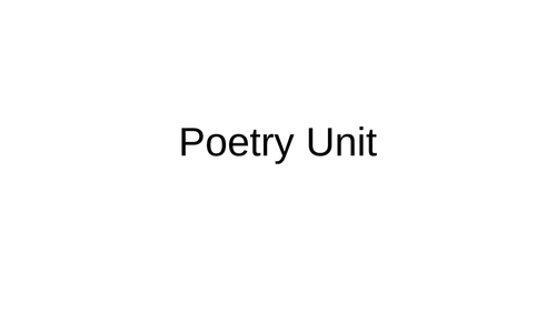 2 Week Poetry Unit Year 4/5 | Teaching Resources