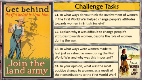 Women's Contribution in the First World War | Teaching Resources