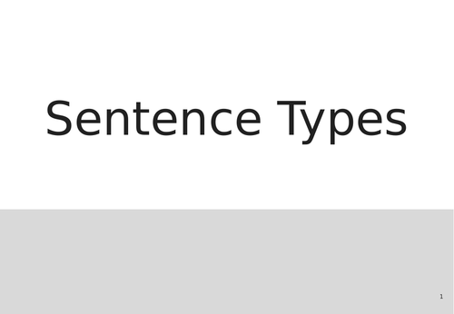 Sentence Types | Teaching Resources