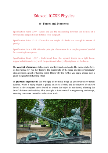 Edexcel IGCSE Physics Worksheets Chapter 1 - Forces and Motion ...