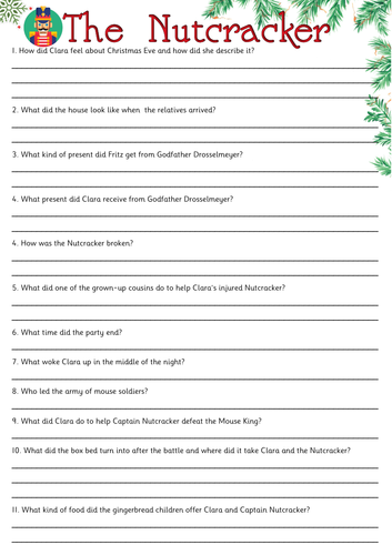 The Nutcracker Christmas Worksheets | Teaching Resources