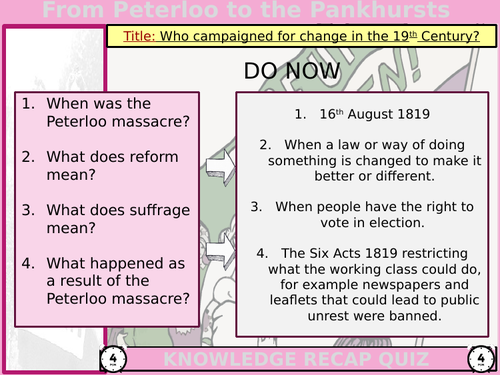 L3 Who campaigned for change in the 19th Century