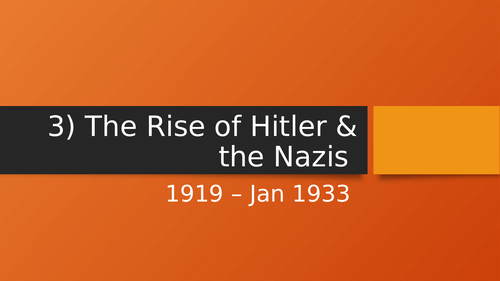 Propaganda & the Nazis' Rise to Power 1929-33 – Germany Part 3 - IGCSE ...