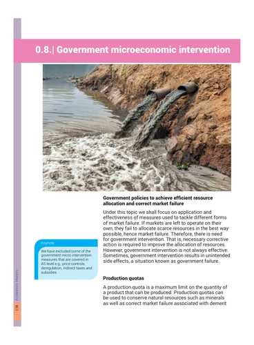 Government Micro Intervention: A level economics for Cambridge International 2023 - 2025 syllabus