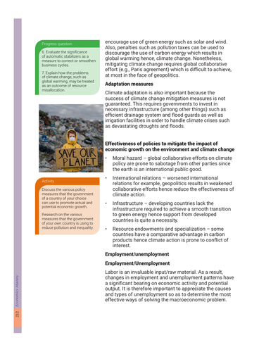 Employment/Unemployment: Economics for Cambridge International  2023 - 2025 syllabus