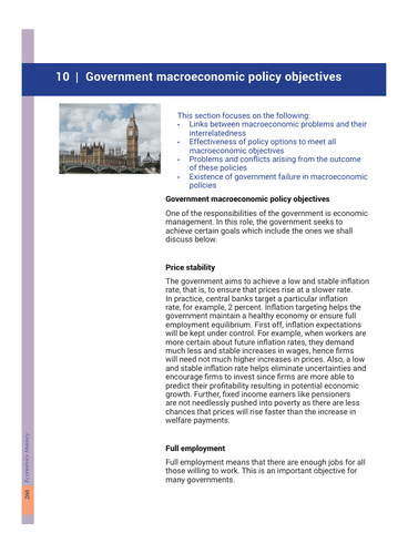 Government Macroeconomic Policy Aims: Economics for Cambridge International 2023 - 2025 syllabus