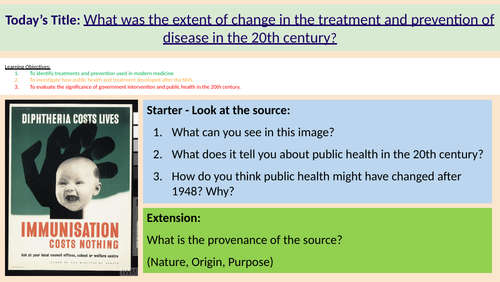MTT History GCSE - Modern Medicine (7 lessons + mini fact test) Edexcel ...