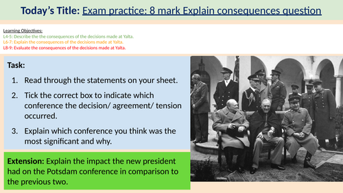 BUNDLE TOPIC 1 COLD WAR GCSE HISTORY EDEXCEL (10 LESSONS + FACT TEST ...