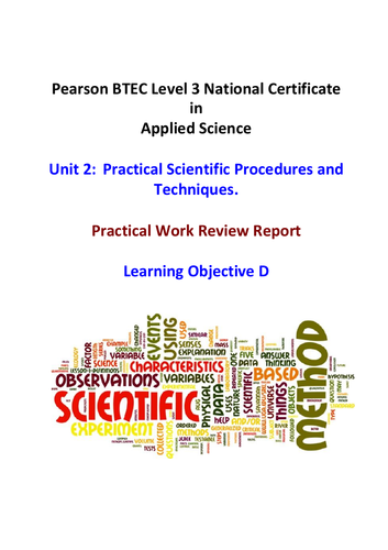 btec level 3 applied science unit 2 assignment a