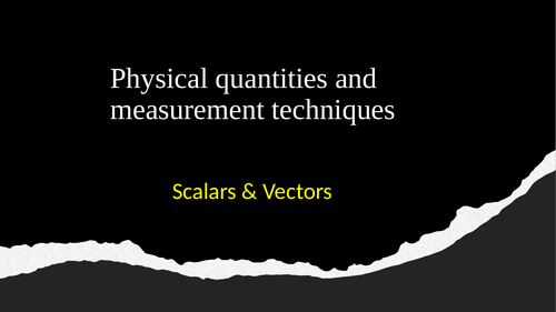 IGCSE Scalars & Vectors