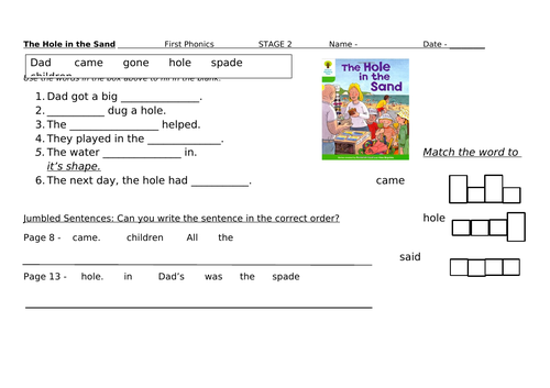 ORT Level 2 - More worksheets to support reading books | Teaching Resources