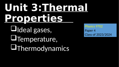 A Level PHYSICS 9702: IDEAL GASES