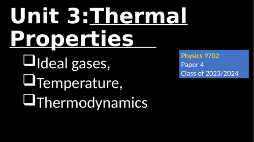 A Level PHYSICS 9702:  Temperature