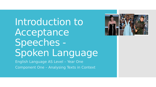 Analysing Spoken Language Transcripts - Acceptance Speeches | Teaching ...