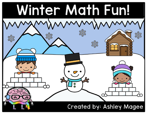 Winter Math Fun Freebie (10 Printable Math Practice Pages for Winter ...