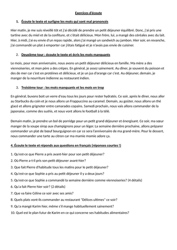 Year 9 Unit 6 - GCSE FRENCH: La nourriture - Part 2 (4 tenses ...
