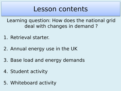 AQA P3.5 Big energy issues