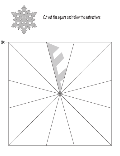 Snowflake Cutting Template | Teaching Resources