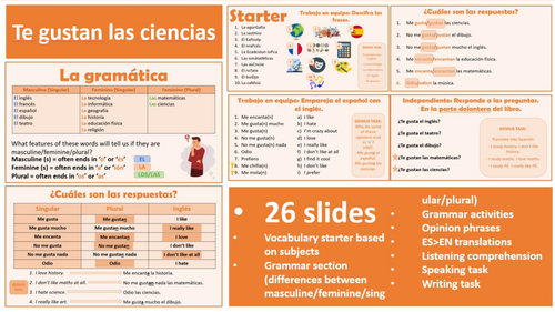 Viva 1, Module 3.2 - Te gustan las ciencias